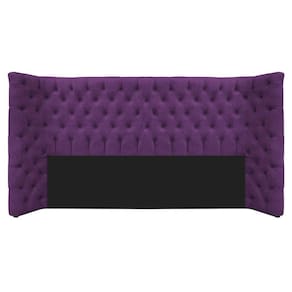 Cabeceira King Everest P02 195cm Para Cama Box Suede Roxo