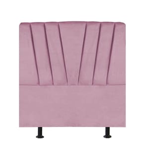 Cabeceira Estofada Bélgica 90cm Solteiro Para Cama Box Quarto Suede Rosa Bebê