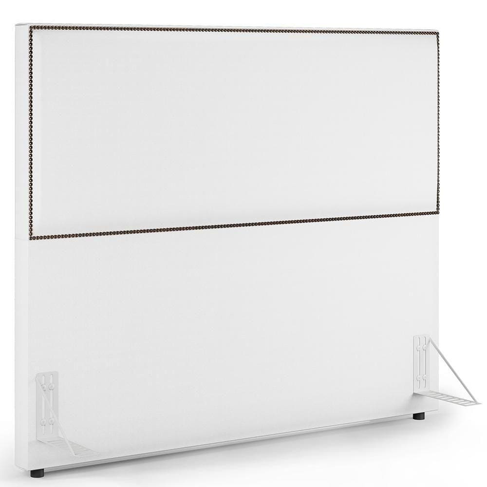 Cabeceira Box Casal King Tachas 195cm Vicenza L02 Branco