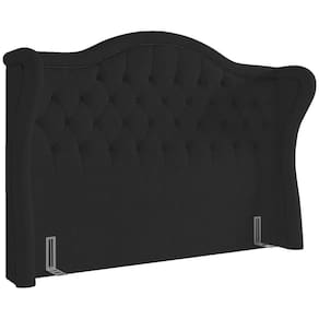 Cabeceira Cama Box Casal 195 Cm P05 Lisboa Bouclê Preto - Lyam Decor