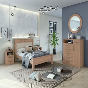 Cama Casal Athenas Plus Carvalho Naturale Lopas