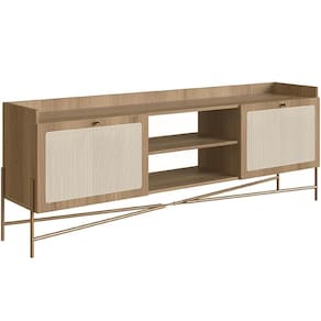 Rack Para Sala De Estar Tv 65 Pol 183cm Industrial Indy A03 Hanover Dourado