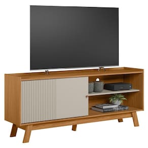 Rack Bancada De Tv 65 Polegadas Arum L06 Nature/off White - Mpozenato