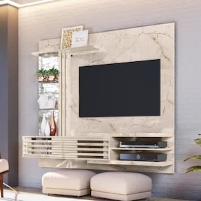 Home Para Tvs Até 55 Polegadas Suspenso Drummond Calacata Off-white