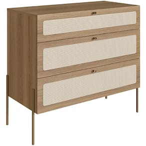 Cômoda Com 03 Gavetas Para Quarto Closet Industrial Indy A03 Hanover Dourado