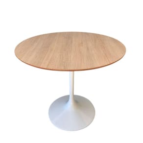 Mesa De Jantar Tulipa Saarinen Redonda 130cm Base Branca Tampo Jade