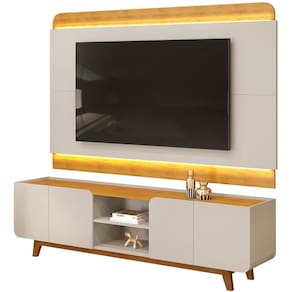 Rack Para Sala Com Painel Para Tv 75 Pol Led Cine D05 Bali Cedro