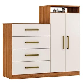 Cômoda Com 2 Portas E 4 Gavetas Aurea Amendola Touch/off White - Demóbile