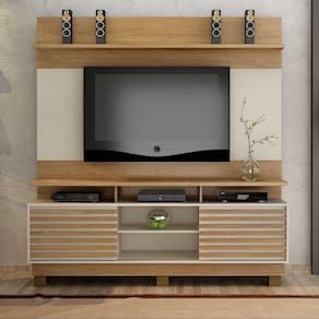 Estante Home Para Tv Até 60" 2 Portas 2 Prateleiras E Nichos