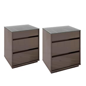 Conjunto Mesas De Cabeceira Suellen Cinza