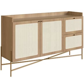 Aparador Buffet Para Sala De Jantar 139cm Industrial Indy A03 Hanover Dourado