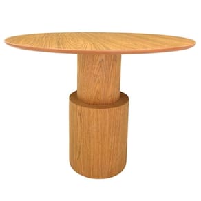 Mesa De Jantar Cilindro Spin Redonda 80 Cm Tampo Freijó Base Freijó Cor Marrom