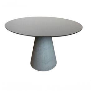 Mesa De Jantar Cone Concreto 140 Cm Tampo Laqueada Cor Preto