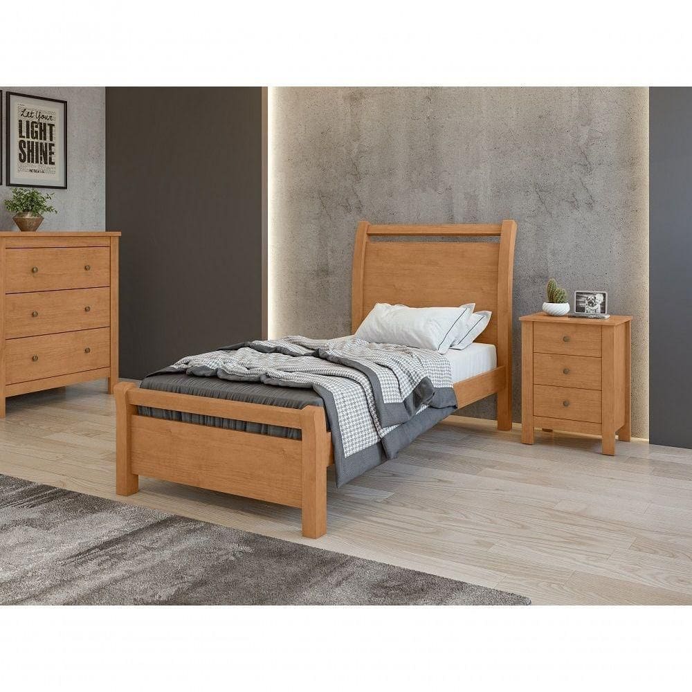 Cama Solteiro Reali Amendoa Clean