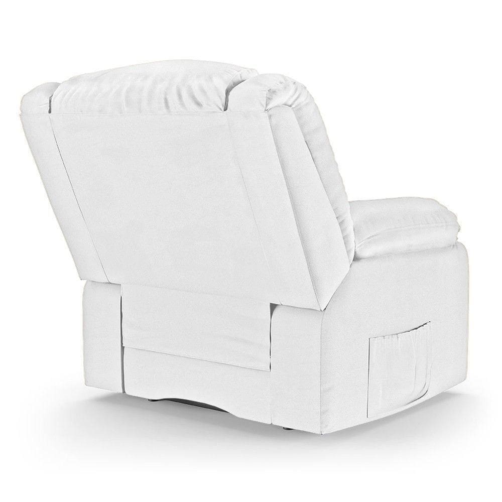 Poltrona Do Papai Reclinável Pietra Controle Power Elétrico Fh9 Pu Branco - Mpozenato