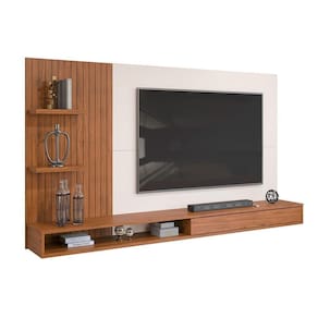 Painel Para Tv Até 60" Polegadas Bento Cor Freijó Off White Dj Móveis