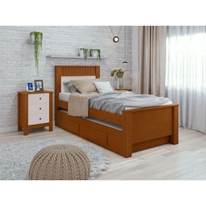 Cama Solteiro Bibox 2 Gavetas Athenas Frassino Off White