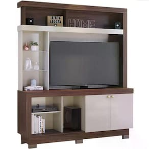 Estante Home Tv 50" Valença Nogueira Real Off White Clb Nogueira Real Off White