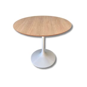 Mesa De Jantar Saarinen Redonda 70 Cm Tampo Jade Base Branca Cor Branco