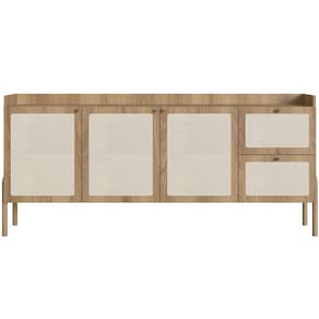 Aparador Buffet Para Sala De Jantar 183cm Pés Madeira Moss A03 Hanover Roble
