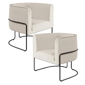 Kit 02 Poltronas Preto Betina D02 Bege C-443