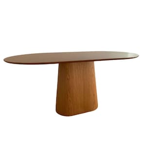 Mesa De Jantar Cone Retangular Arredondada 120x80cm Madeira Freijó