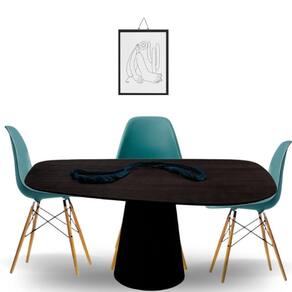 Mesa Oval Organica Flower 140x90cm Em Ebano