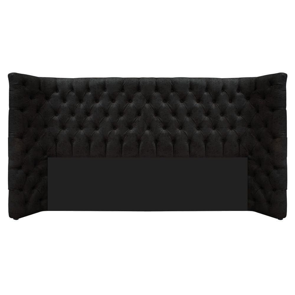 Cabeceira King Everest P02 195cm Para Cama Box Suede Preto