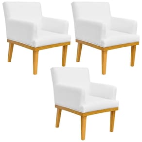 Kit 03 Poltronas Base Mel Beatriz W01 Corano Branco