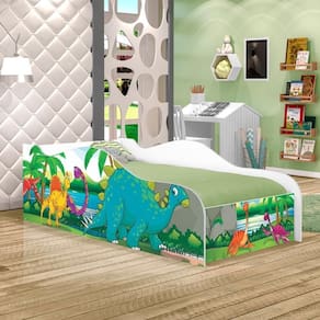 Cama Fun Dinossauro No Lago Solteiro Com Colchão
