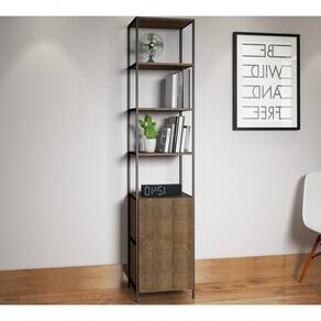 Estante 01 Porta 04 Prateleiras 27806 Vermont Preto Fosco