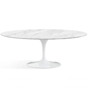 Mesa De Jantar Saarinen Oval 120X80cm Mármore Carrara Branco