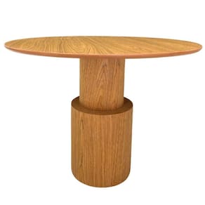 Mesa De Jantar Cilindro Spin Redonda 80 Cm Tampo Freijó Base Freijó Cor Marrom