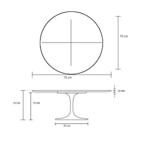 Mesa De Jantar Tulipa Redonda 70cm - Laqueada Branco