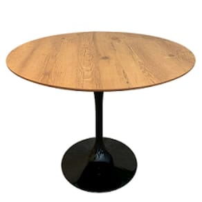 Mesa De Jantar Tulipa Saarinen Redonda 90 Cm Antíqua Preto
