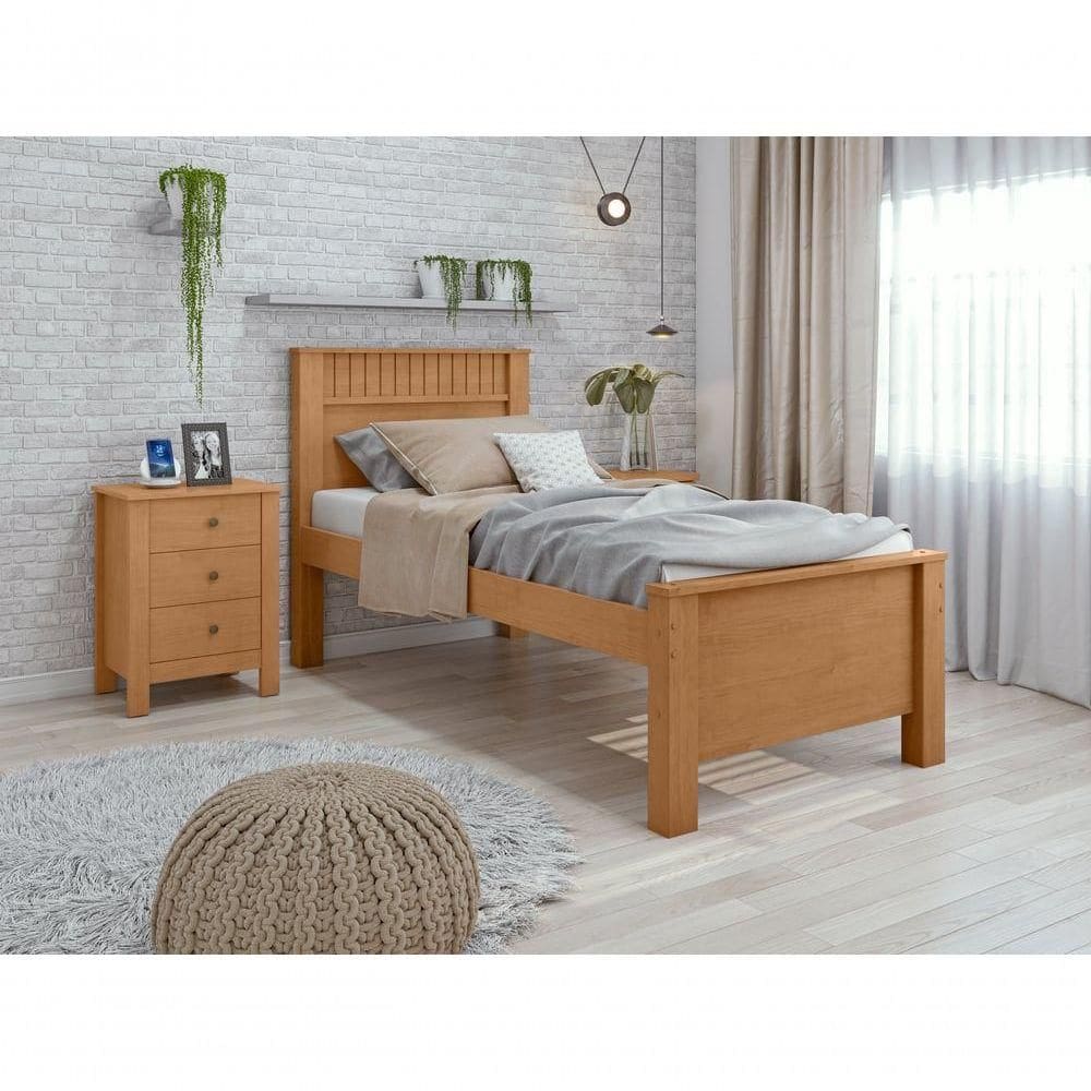 Cama Solteiro Athenas Amendoa Clean