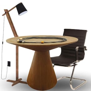 Mesa De Jantar Eclipse Cone Redonda 100cm Em Freijo