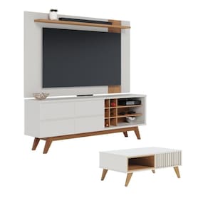 Jogo Home Para Tv E Mesa De Centro Igor Off-white Freijo