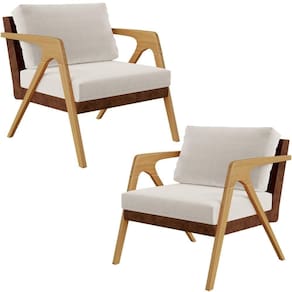 Kit 02 Poltronas Pietra L02 Couríssimo Marrom Linho Cru