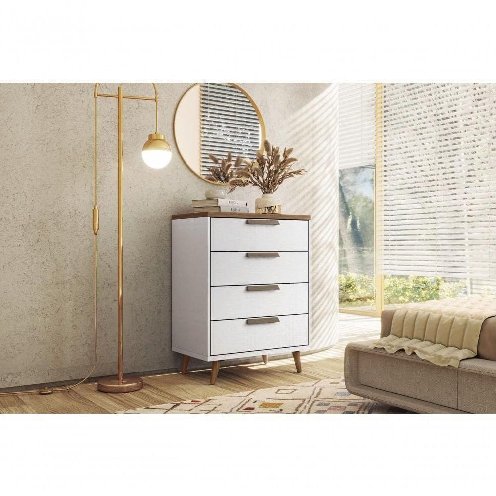 Gaveteiro 4 Gavetas Virginia Branco Jatobá