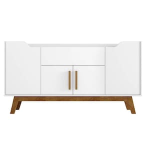 Balcão Aparador Buffet 4 Portas 1 Gaveta Future Branco/cinamomo - Bechara
