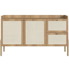 Aparador Buffet Para Sala De Jantar 139cm Pés Madeira Moss A03 Hanover Roble
