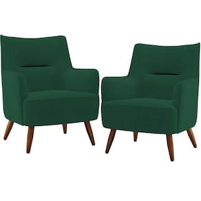 Kit 02 Poltronas Isabella D02 Veludo Verde C-303