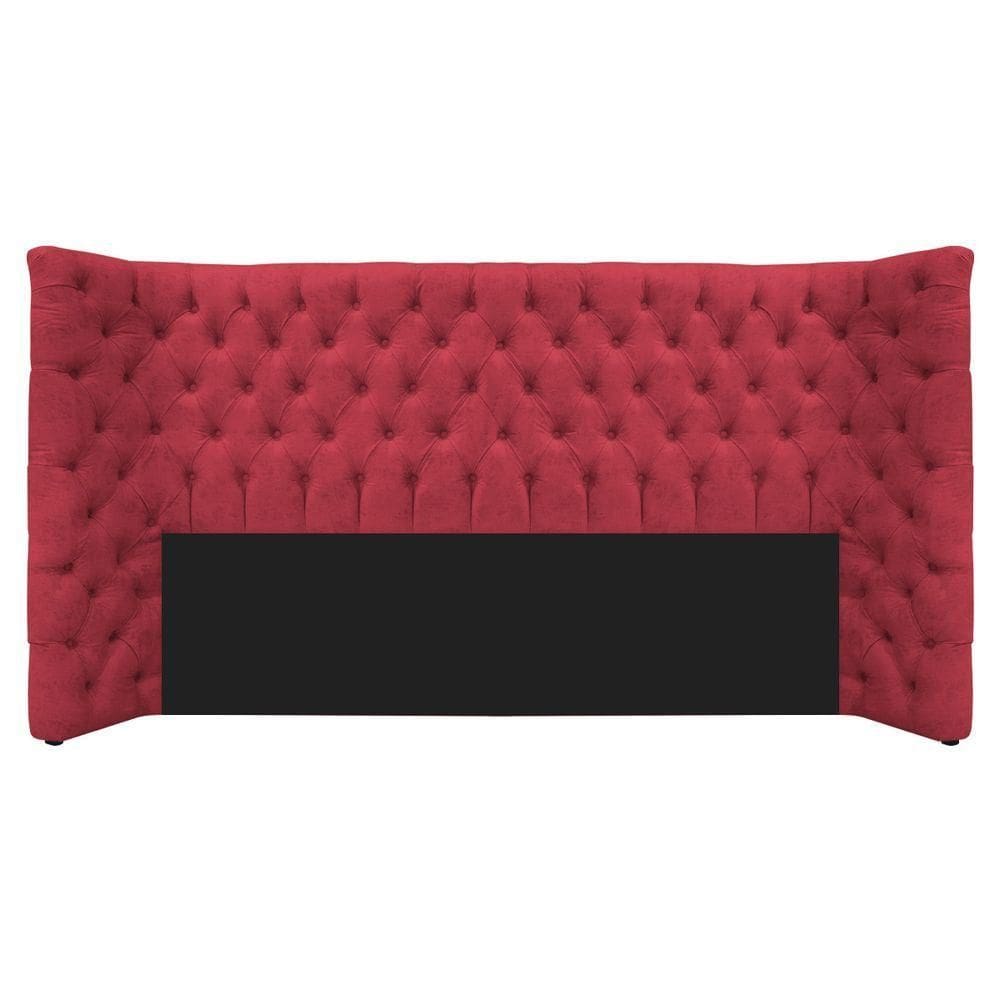 Cabeceira King Everest P02 195cm Para Cama Box Suede - Doce Sonho Móveis Vermelho