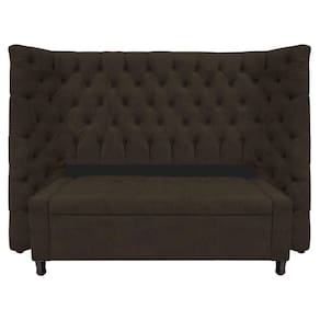 Kit Cabeceira e Calçadeira Baú Casal Everest P02 140cm Para Cama Box Corano Marrom