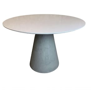 Mesa De Jantar Cone Concreto 130 Cm Tampo Laqueada Cor Branco