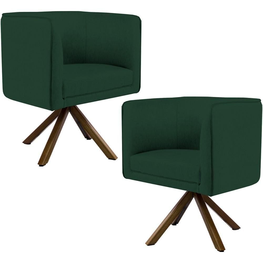 Kit 02 Poltronas Betina D02 Verde Musgo C-117