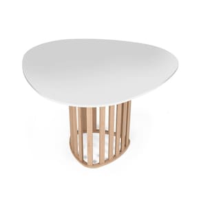 Mesa De Jantar Orgânica 4 Lugares 120x118cm Branco/jade - Straub Web