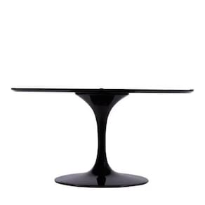 Base De Mesa De Jantar Saarinen Oval Para Tampo De 235x122 Cm Preta