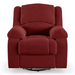Poltrona Do Papai Reclinável Pietra Glider Giratória Usb Fh9 Veludo Vermelho - Mpozenato